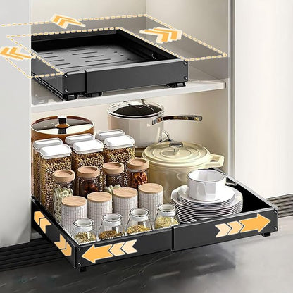 1 Pack Pull Out Cabinet Drawer, Width & Depth Expandable Slide Out Cabinet by Bolttboo