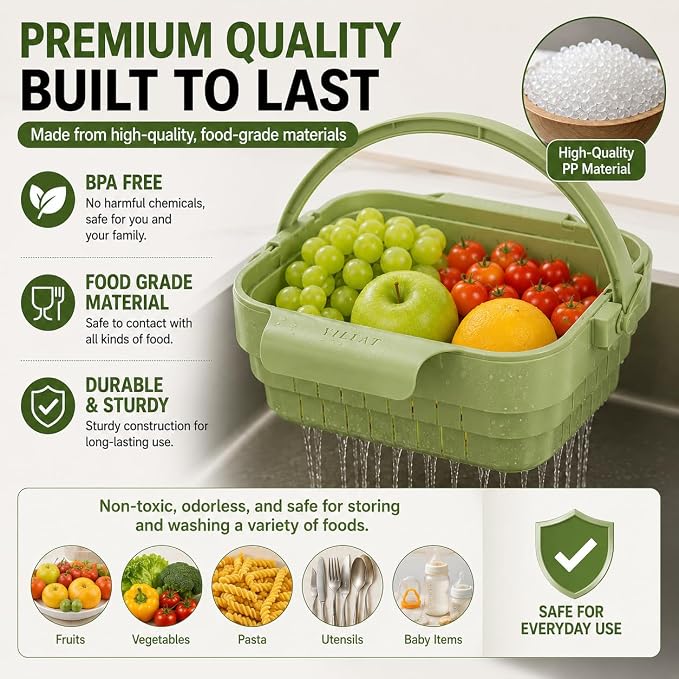 Foldable Hanging Sink Drain Basket Collapsible Colander - Image 5