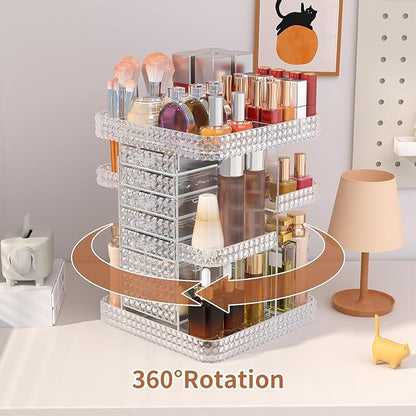 360 Rotating Makeup Organizer for Vanity, Large Skin Care Organizer - Image 4