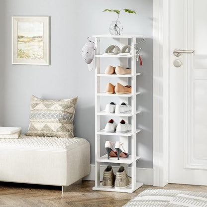 HOOBRO 8 Tiers Vertical Shoe Rack, Wooden Shoe Storage Organizer - Image 2