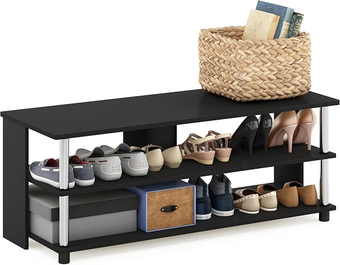 Furinno Turn-N-Tube Shoe Rack, 3-Tier Shoe Organizer, Compact Shoe Storage - Image 3