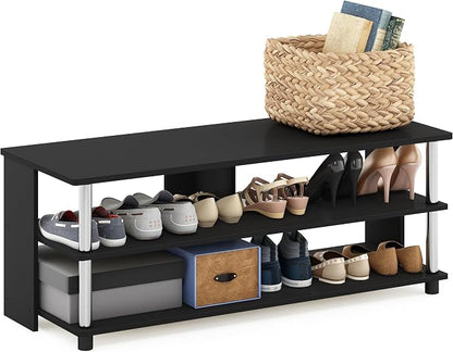 Furinno Turn-N-Tube Shoe Rack, 3-Tier Shoe Organizer, Compact Shoe Storage - Image 3