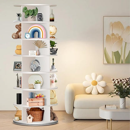 7 Tier Rotating Shoe Rack, 360° Revolving Free Standing Shoe Organizer - Image 2