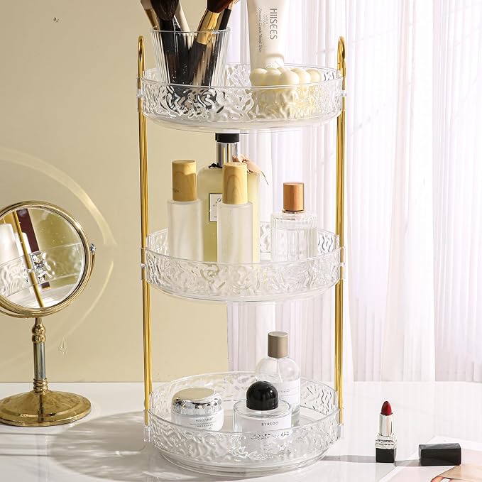Fangoo 3 Tiers Clear Rotating Makeup Organizer by Fangoo