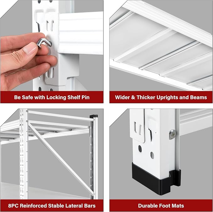 6000LBS Heavy Duty Garage Shelving Units, Large Storage Rack, Steel Shelf - Image 7