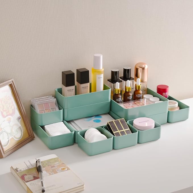 CHANCETSUI 11-Piece Stackable Drawer Organizer Set, Stationery, Utensils in - Image 5