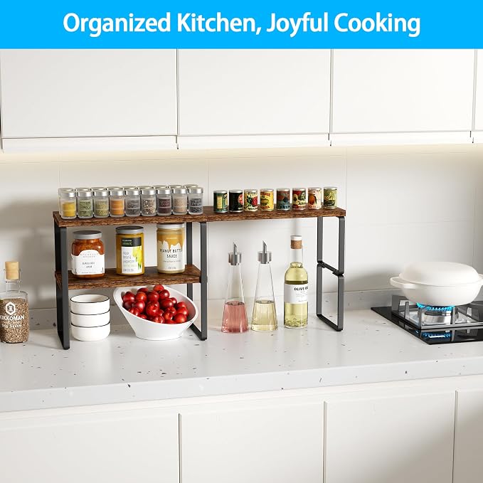 Kitchen Counter Organizer, Countertop Shelf, Adjustable, Stackable | Kitchen - Image 3