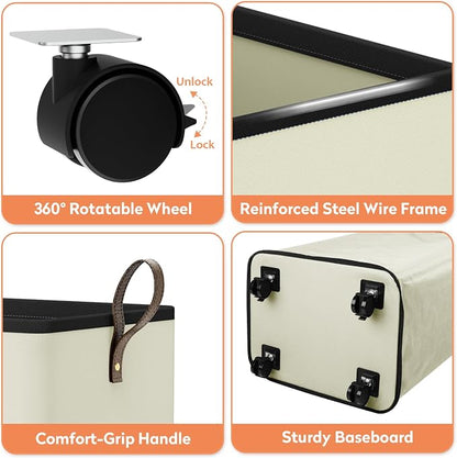 SpaceTrove Laundry Basket with Wheels, Collapsible Laundry Baskets, Laundry - Image 5