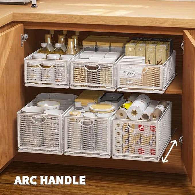 Sliding Cabinet Basket Organizer Drawer Self Adhesive Slide out Pantry Shelves - Image 9