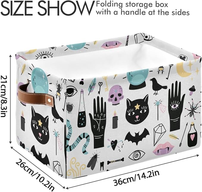 ZAZYXTJ Witch Storage Basket for Shelves Open Storage Bin 2Pack | Foldable - Image 3