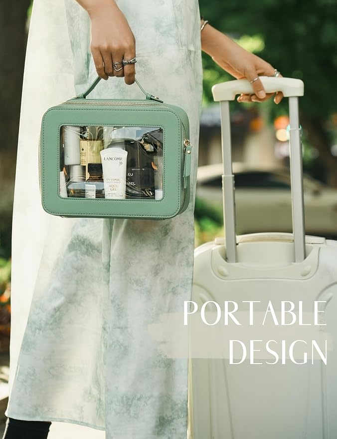 Popvibe Clear Makeup Bag Travel Cosmetic Case Transparent Toiletry Bag - Image 3
