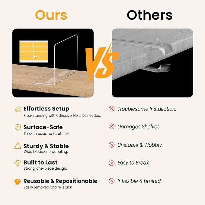 Shelf Dividers for Closet Organization – Acrylic Clear Sturdy Dividers to Keep - Image 5
