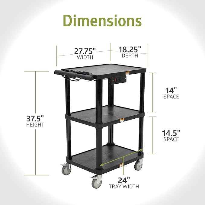 Pearington 3-Shelf Mobile Utility Cart - Image 6