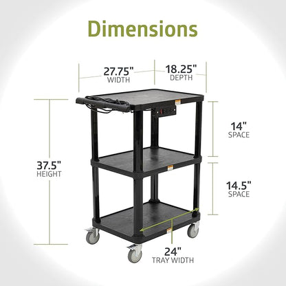 Pearington 3-Shelf Mobile Utility Cart - Image 6