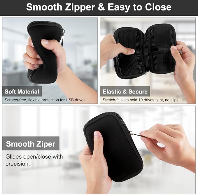 Flash Drive Case USB Storage Case 10 Slots, Portable Thumb Drive USB Holder - Image 6