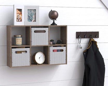 ClosetMaid Mini 6-Cube Desktop or Wall Mount Organizer, Weathered Teak - Image 10