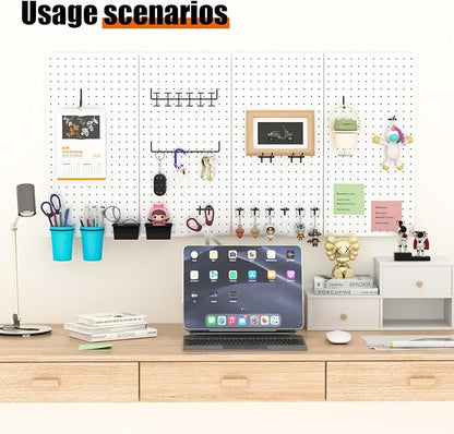4 PCS - 12" W x 24" H x 0.78" D Metal Pegboard Wall Organizer, Compatible - Image 6