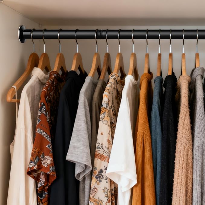 No Drilling Closet Rod, Adjustable Black Closet Rod, 28-98 Inches Closet - Image 8