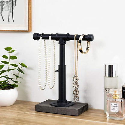 MyGift Adjustable Height Industrial Pipe Organizer Stand - Image 2