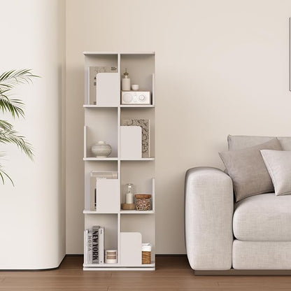 YOWOS VITRU Spin 360 Rotating Bookshelf Tower, Square Wood Spinning Bookcase - Image 4