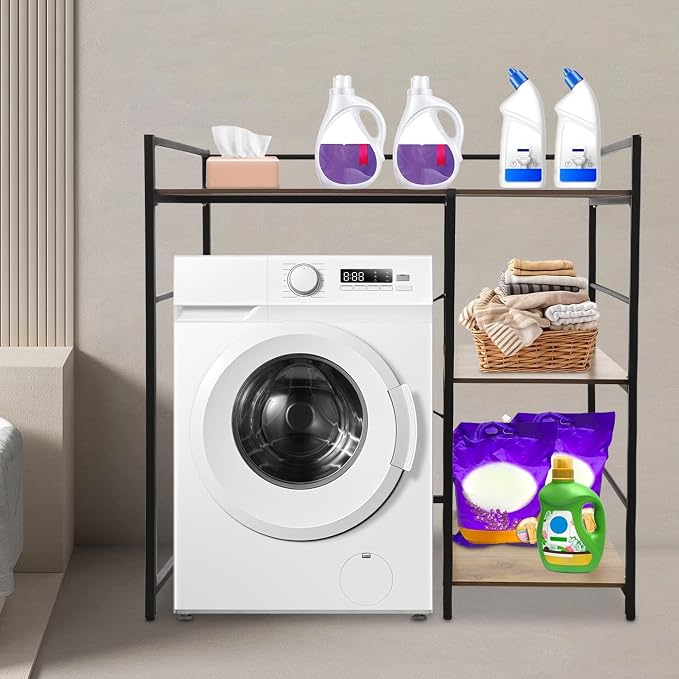 3 Tier Washing Machine Shelf, Over The Washer and Dryer Storage Shelves Space - Image 4
