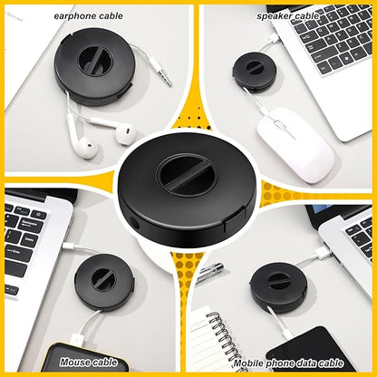 9 Pcs Charging Cord Organizer Black Portable Charger Cord Holder Round Storage - Image 6