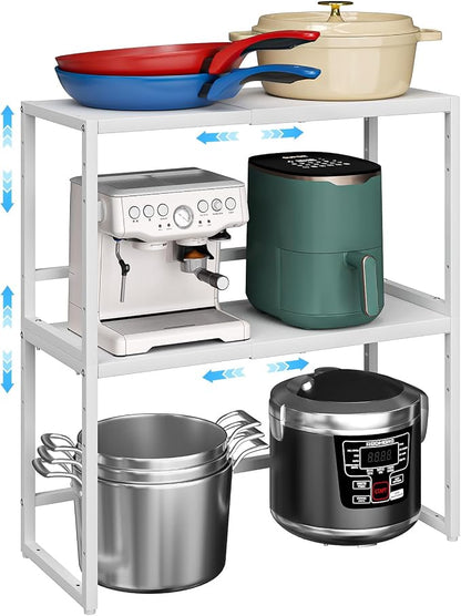 2 Pack Expandable Kitchen Storage Shelves, 110LBS Heavy Duty Metal Shelving by Cidaziya