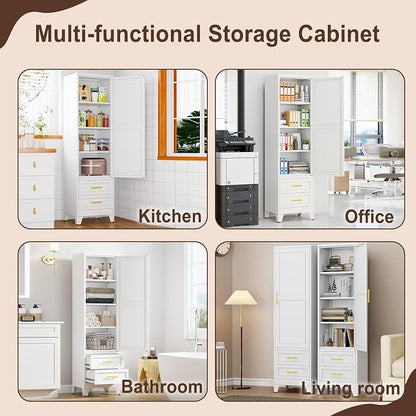 Tall Metal Narrow Storage Cabinet 67" H - Image 8