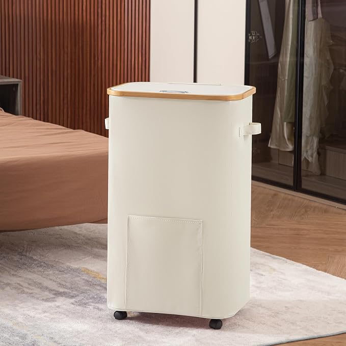 Vincona Laundry Basket with Wheels, Tall Dirty Clothes Hamper on Wheels - Image 7
