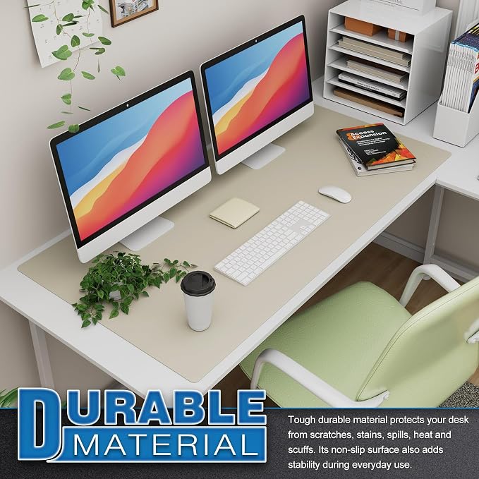 K KNODEL Large Office Leather Desk Mat, Mouse and Keyboard Pad, Computer and - Image 3
