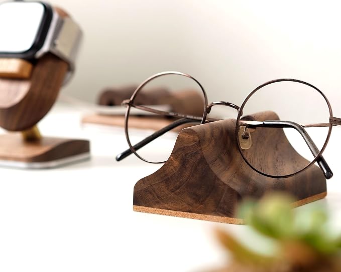 Handmade Wood Carving Eyeglasses Stand Wood Glasses Holder Sunglasses Display - Image 3
