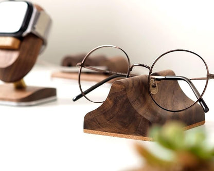 Handmade Wood Carving Eyeglasses Stand Wood Glasses Holder Sunglasses Display - Image 3