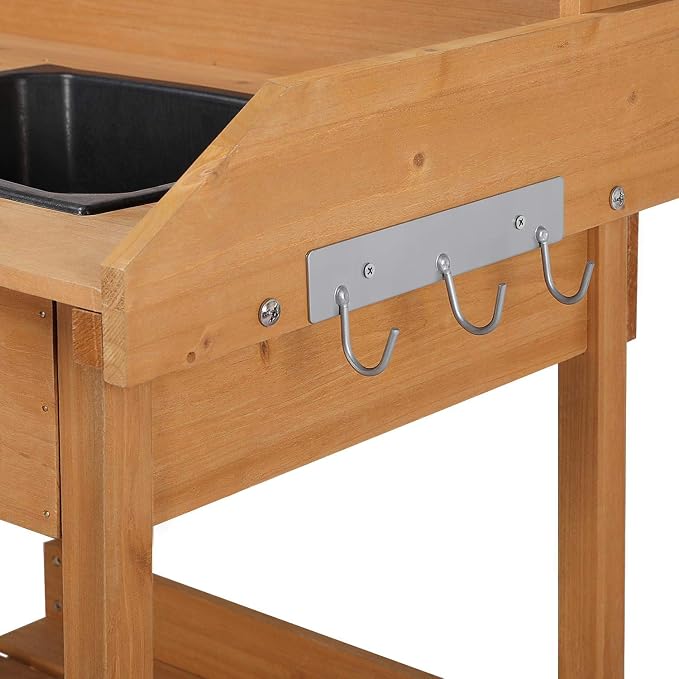 Yaheetech Potting Bench Outdoor Garden Work Bench Station Planting Solid Wood - Image 9
