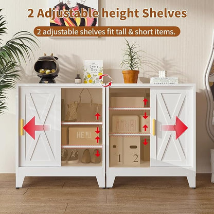Kitchen Sideboard Buffet with Storage, Adjustable Shelves, Small Pantry Storage - Image 8