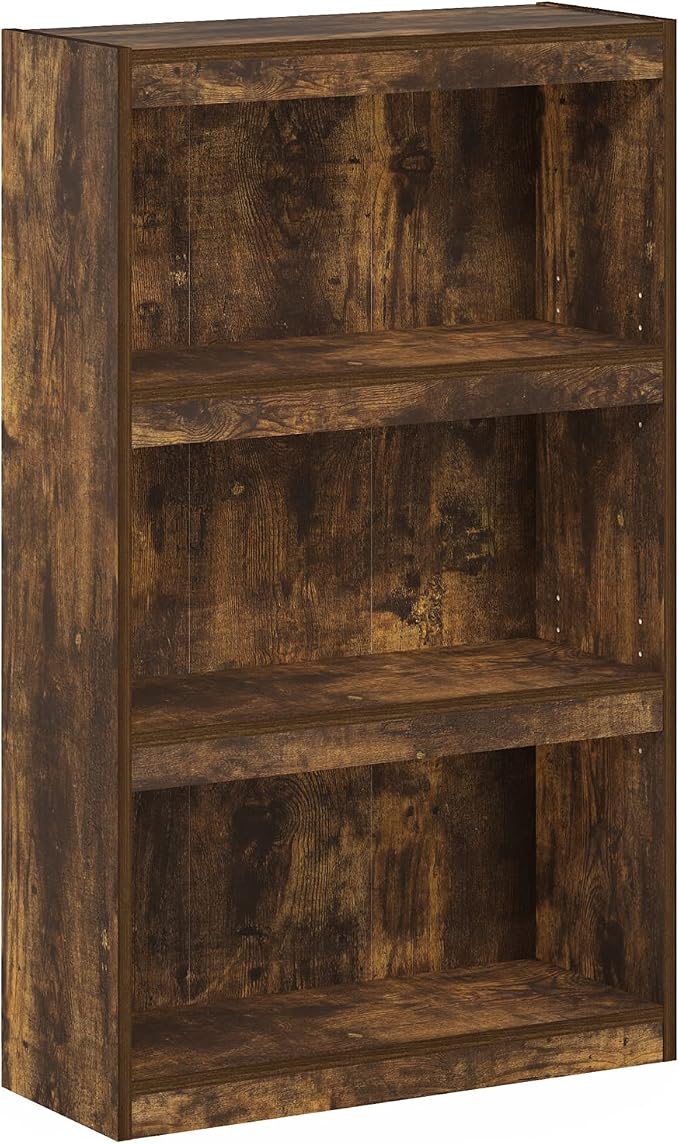 Furinno Jaya Enhanced Home Bookcase 3-Tier Adjustable Bookshelf, Amber Pine - Image 6