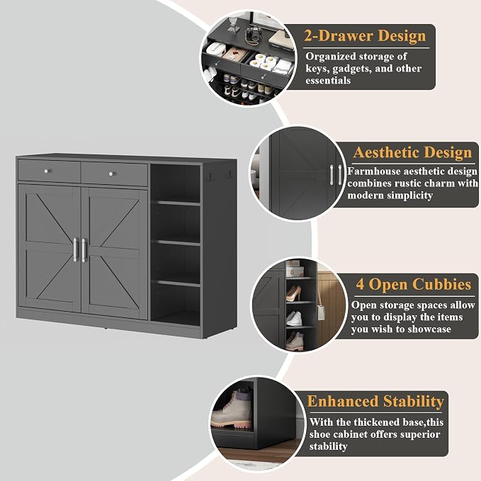 Loomie 5-Tier Shoe Cabinet - Image 4