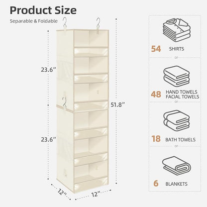 STORAGE MANIAC 6-Shelf Hanging Closet Organizer and Storage, 2 Separable - Image 3