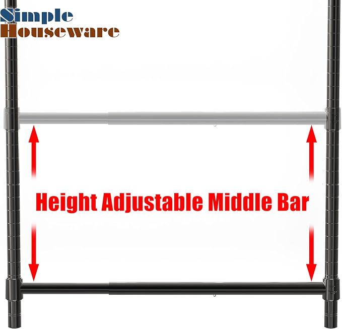 Simple Houseware Adjustable Closet Hanging Rod - Image 4