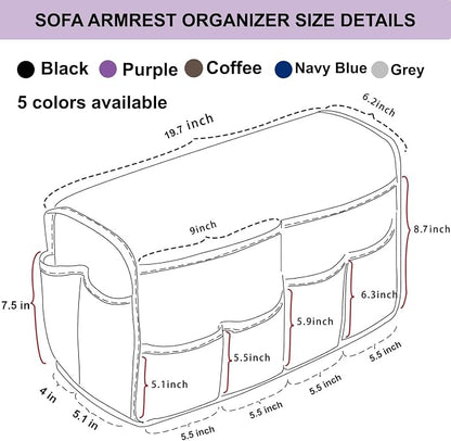 Black Sofa Armrest Organizer - Image 8