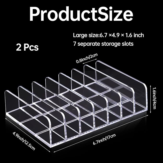 2Pcs Makeup Pallet Organizer, Acrylic Eyeshadow Palette Makeup Organizer - Image 3