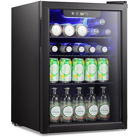 COWSAR 2.65 Cu.ft Wine Fridge, ETL Approved Beverage Refrigerator 95 Can Quiet by COWSAR