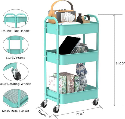 MAX Houser 3-Tier Rolling Utility Cart - Image 2