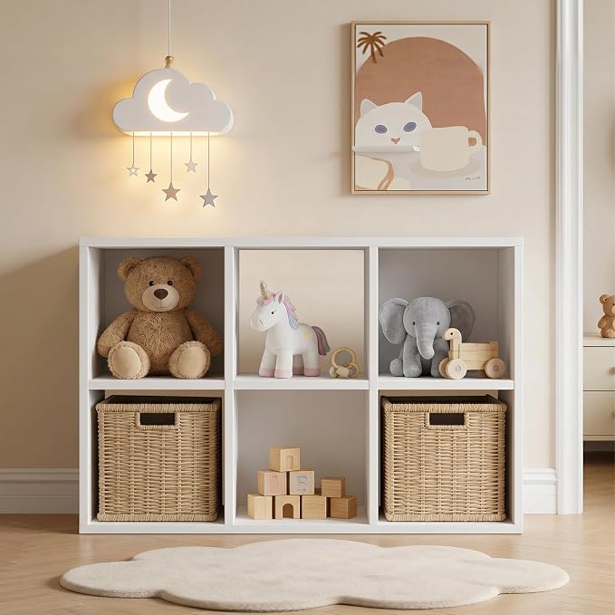 LUCKLIFE 6-Cube Storage Organizer, Stackable Modular Bookcase Shelf by Furnitureseries