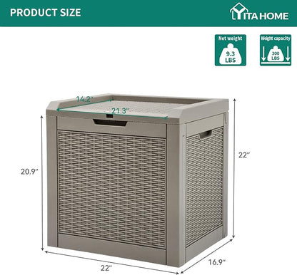 YITAHOME 32 Gallon Deck Box, Indoor Outdoor Storage Box - Image 4