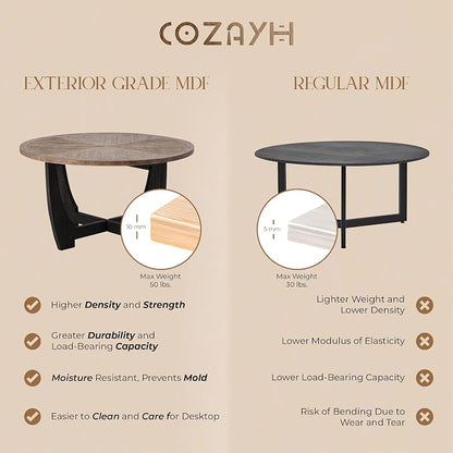 COZAYH Rustic Farmhouse Coffee Table - Image 5