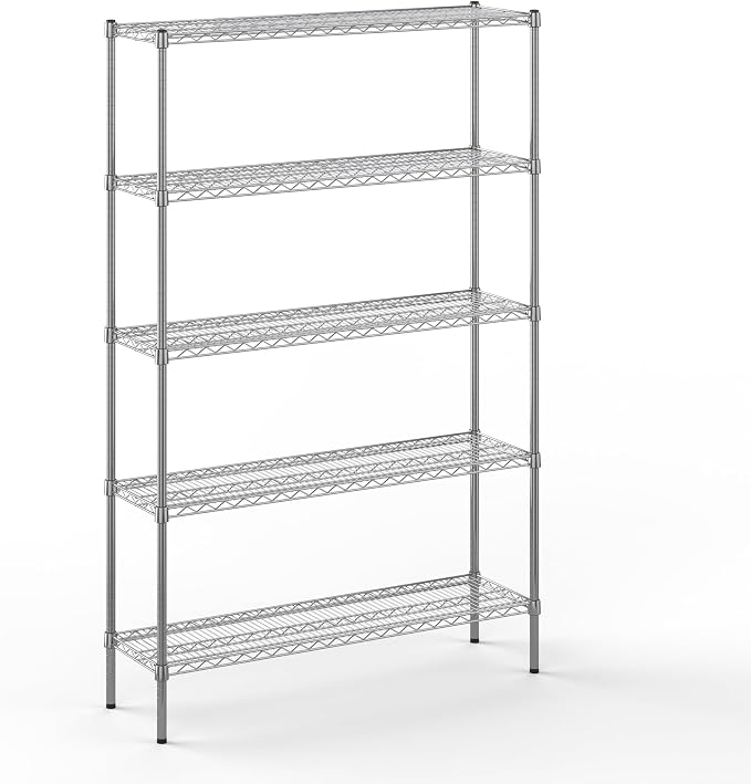 14" Deep x 48" Wide x 74" Height Wire Shelving Kit | 5-Tier | NSF Commercial by Regal+Altair
