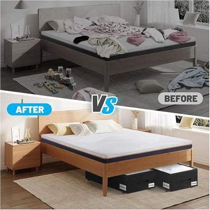 Under Bed Storage with Wheels, Quick Assembly Underbed Shoe Storage Containers - Image 8