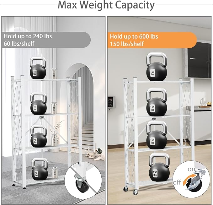 4 Tier Foldable Storage Shelf - Image 5