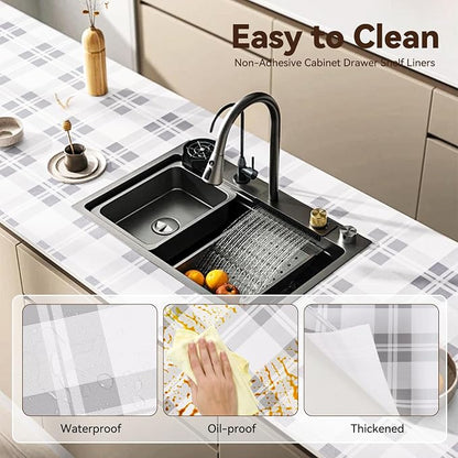 Drawer Shelf Liner for Kitchen Cabinets, Non Adhesive Slip Resistant Shelf - Image 4