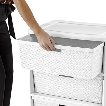 Wide 3-Drawer Plastic Storage Tower, No Tools Needed - Image 7